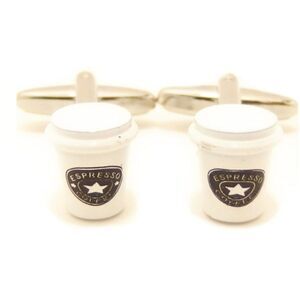 Espresso Coffee Cup 3D Novelty Cufflinks